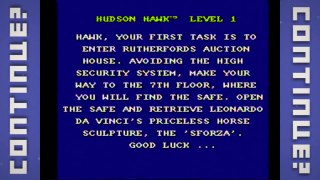 Hudson Hawk (NES) - Continue?