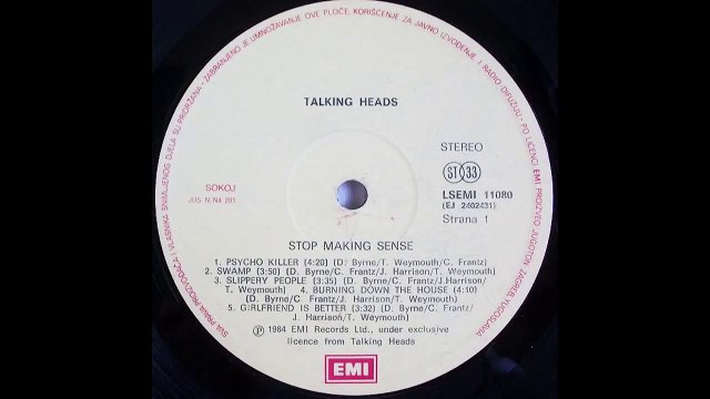 TALKING HEADS - STOP MAKING SENSE (1984) VINYL