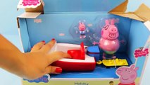 Peppa Pig Holiday Splash Speedboat Fun Summer Break with Play Doh Peppa Daddy Pig and George