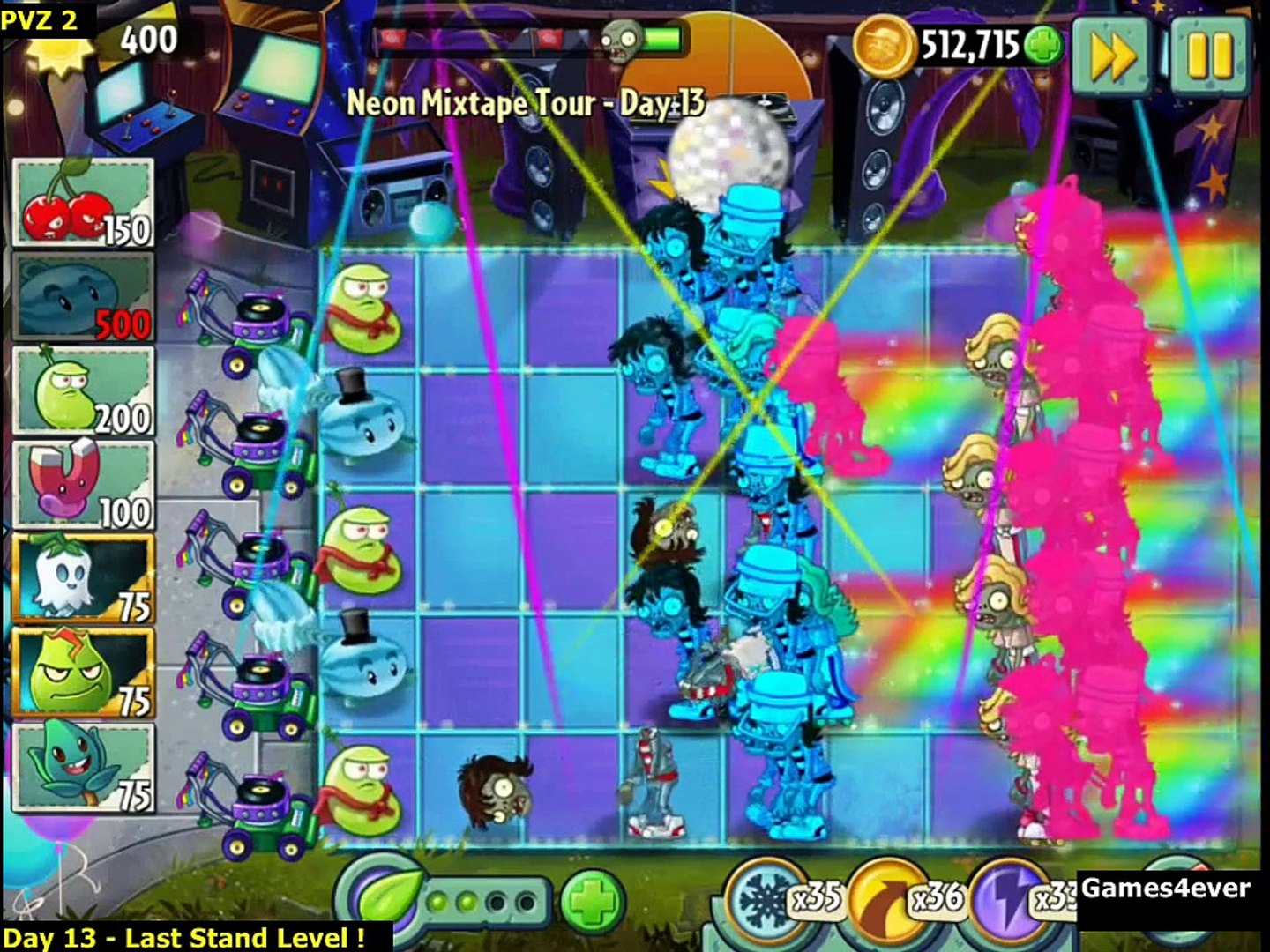 Plants Vs Zombies 2 Neon Mixtape Tour Side A Day 13 Last Stand