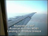 Austrian Airlines MD81-Landing in Rhodes, Greece (1997)
