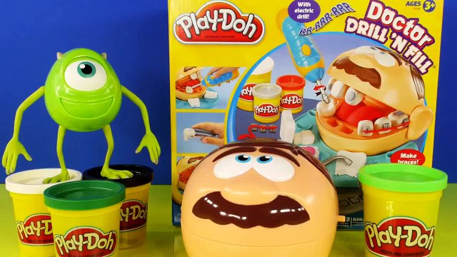 PLAY DOH Dr Drill and Fill Monsters Inc How To Make Play Doh Mike Wazowski Tutorial
