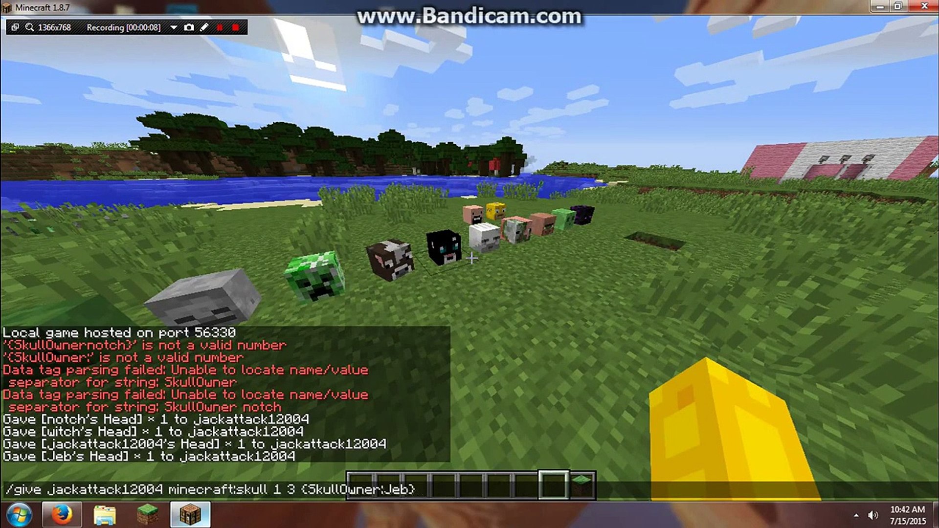 How To Get Costom Player Heads In Minecraft 1 8 7 Video Dailymotion