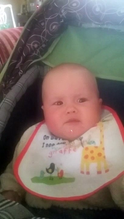 Funny baby does daddy impression