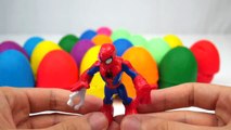 LEARN COLORS for Children w/ Play Doh Surprise Eggs Spiderman Cars 2 HULK McQueen Toys Playdough HD
