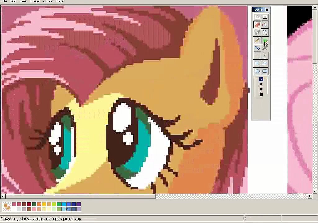 Drawing Fluttershy on MS Paint