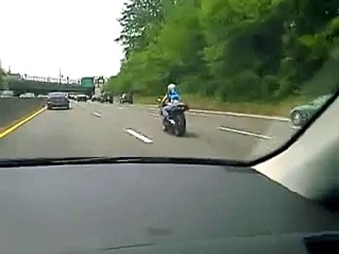 Hot biker girl on highway