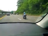 Hot biker girl on highway