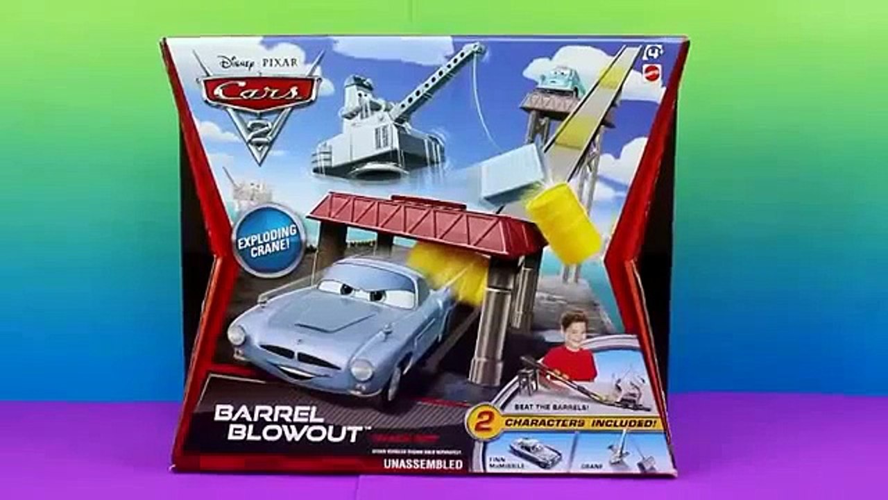 Disney Pixar Cars 2 Barrel Blowout Track Set Finn Mcmissile and Professor Z Escape Oil Rig