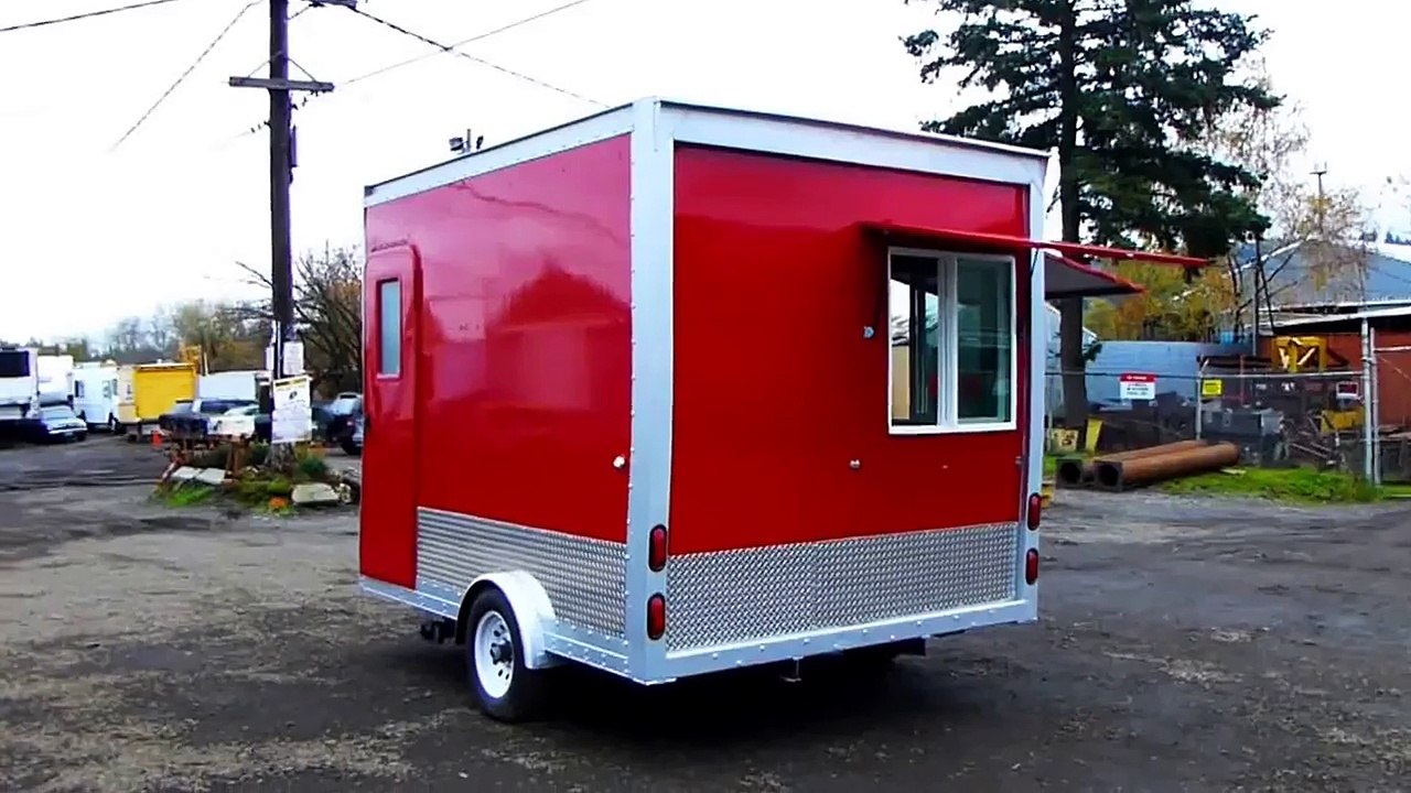Red Food Trailer Espresso Stand