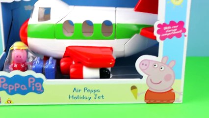 New Peppa Pig Holiday Plane episode Play Doh George Daddy pig Jumbo jet Airplane Toys 2015