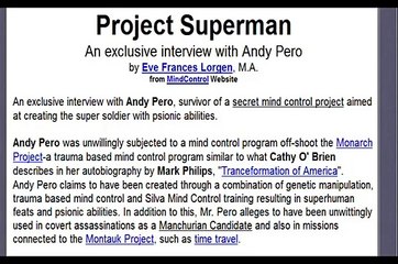 1 Project Superman - An Exclusive Interview With Andy Pero by Eve Francis Lorgen, M.A. Part 1