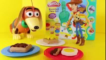 Play Doh Candy M&Ms with Toy Story Slinky Dog and Rex Buzz Woody Mr Potato Head M and M