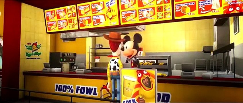 Toy Story Woody and Mickey Mouse play with Lightning Mcqueen Cars Custom Colors - Disney Pixar Cars