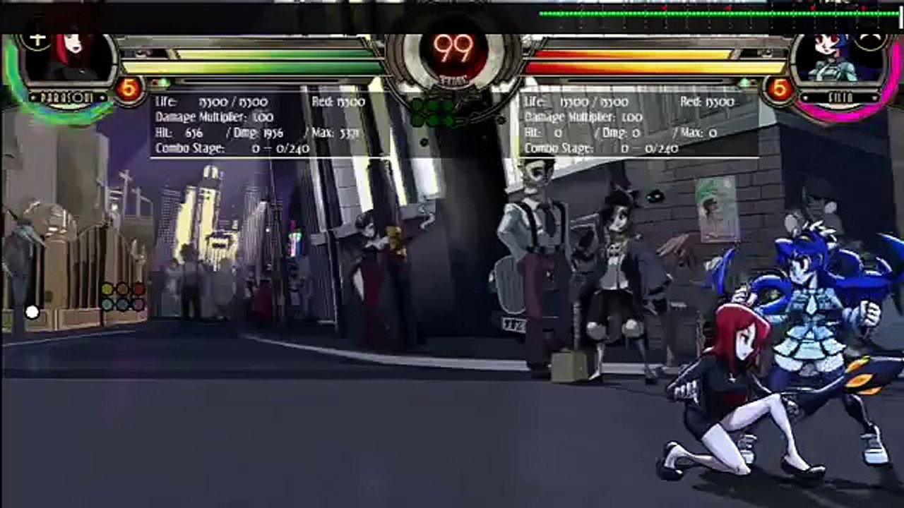 Parasoul-Corner-Combo-Using-LK-Bomber-(7.5k)