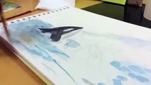 Orca | Watercolour painting| Speed painting