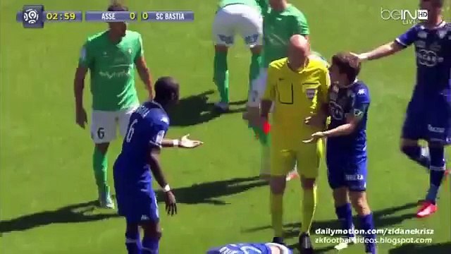 Alexander Djiku Red Card - AS Saint-Etienne v. SC Bastia 30.08.2015 HD