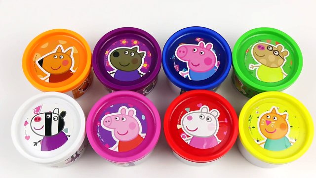 Play Doh Cans Surprise Eggs Peppa Pig doug toys Pepa Egg