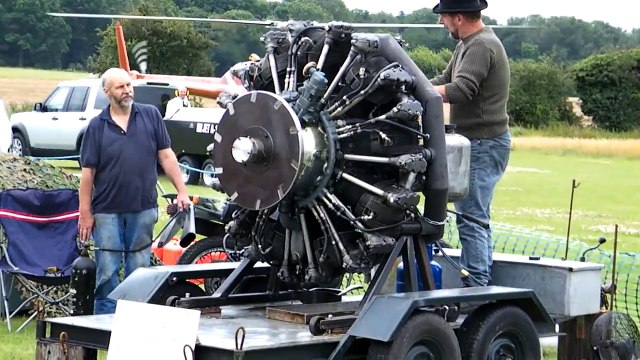 Rolls Royce Merlin engine start up at military and flying machines 06/08/2011
