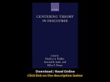 Download PDF Centering Theory in Discourse