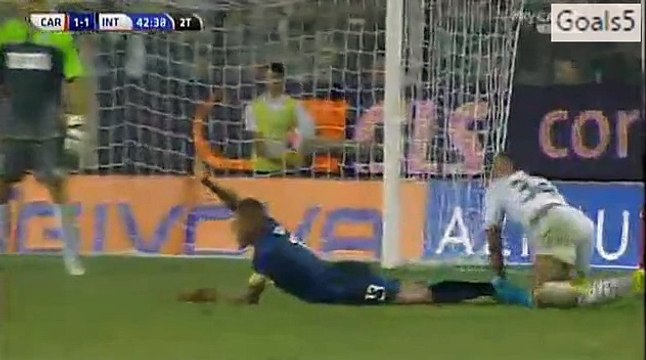 Stevan Jovetic 2 nd Goal Carpi 1 - 2 Inter Milan Serie A 30-8-2015