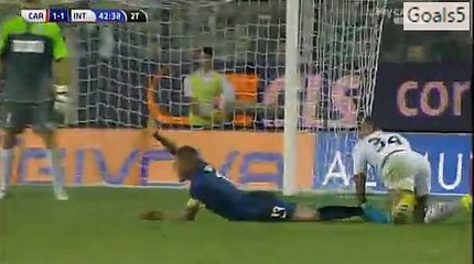 Stevan Jovetic 2 nd Goal Carpi 1 - 2 Inter Milan Serie A 30-8-2015