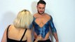 Superman costume Bodypainting! Traditional Superman costume meets modern day textured outfit.