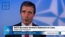 NATO Secretary General statement - NATO takes over whole military operation in Libya (w/subtitles)