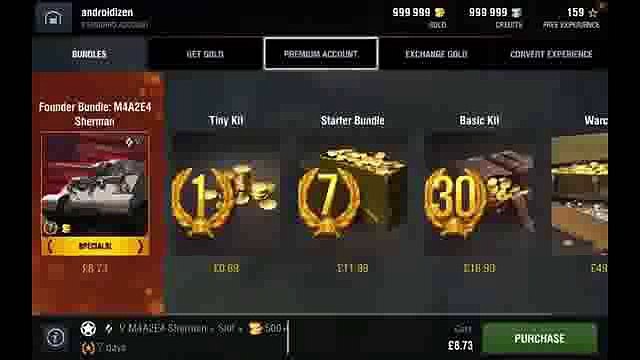 Unlimited Credits Gold World of Tanks Blitz