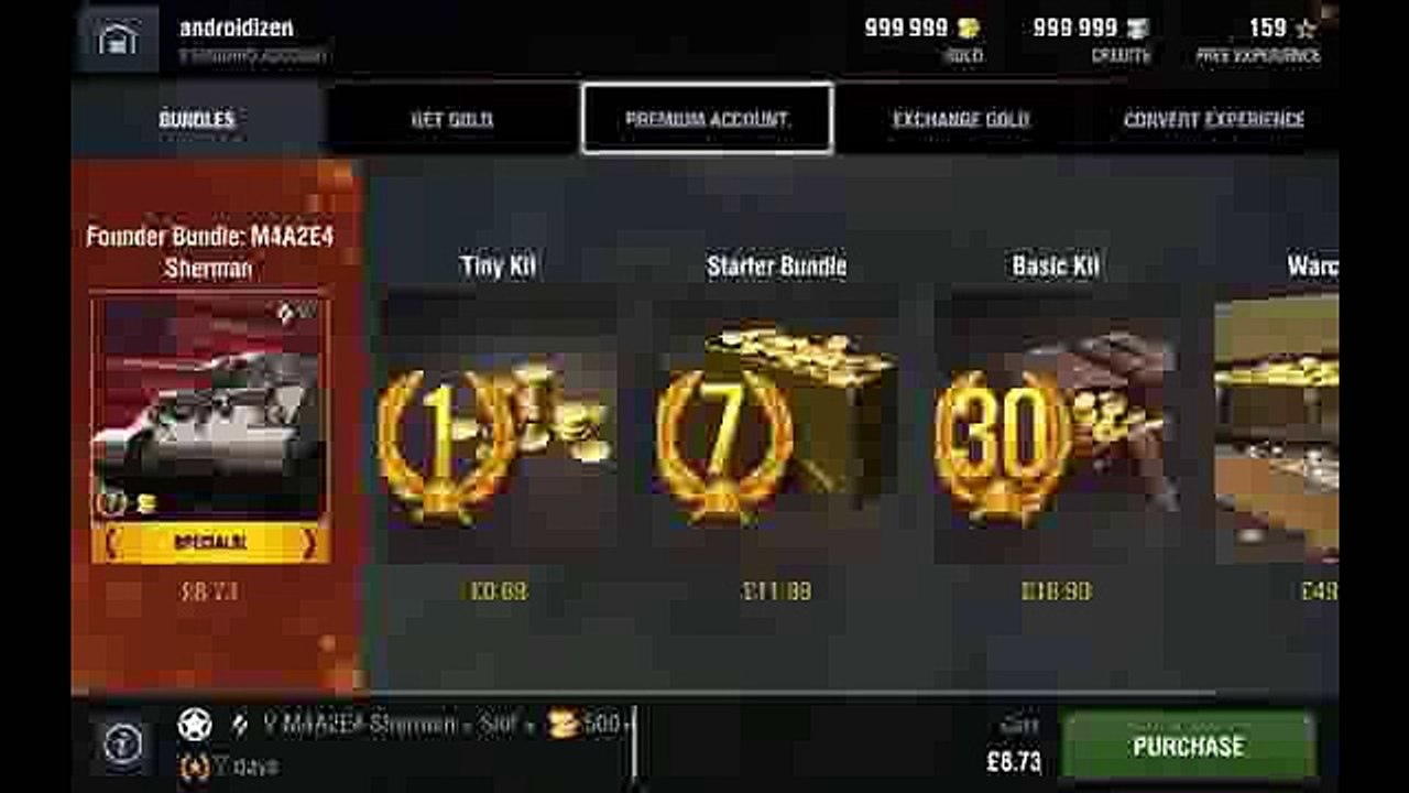 Unlimited Credits Gold World of Tanks Blitz