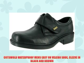 COTSWOLD WATERPROOF MENS EASY ON VELCRO SHOE CLEEVE IN BLACK AND BROWN