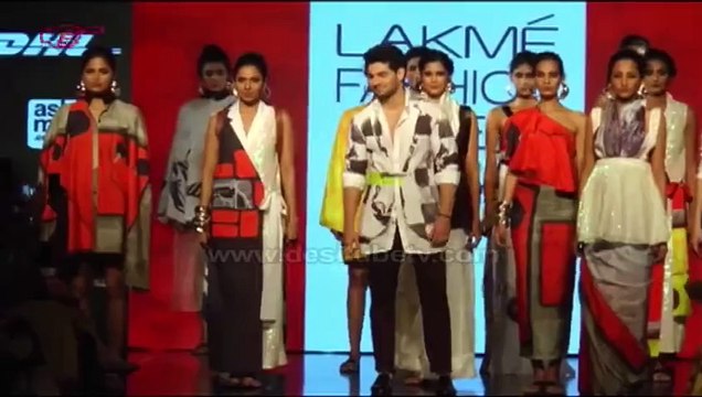 Sooraj Pancholi walks the ramp for Masaba Gupta at Lakme Fashion Week 2015