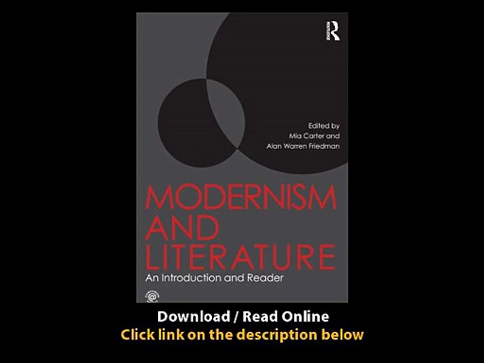 Download PDF Modernism and Literature An Introduction and Reader