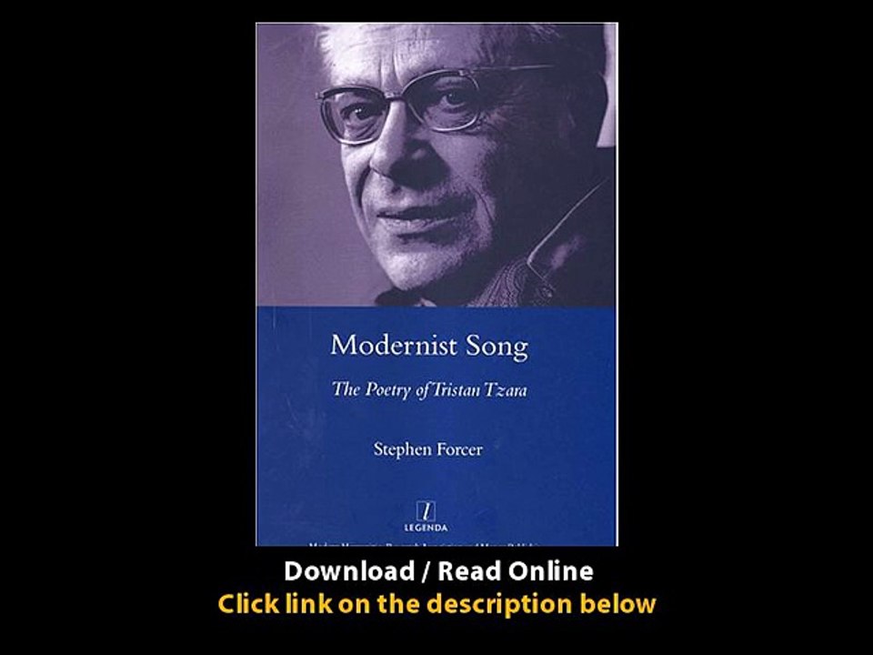 Download PDF Modernist Song The Poetry of Tristan Tzara