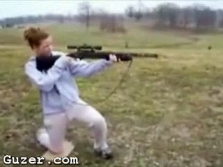 Girl Gets Owned By Rifle