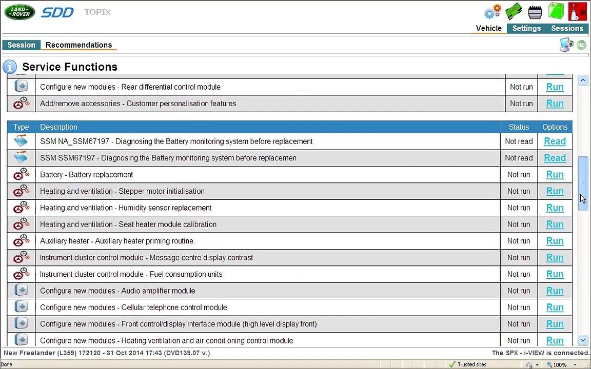 How to use JLR SDD diangostic tool to reset service light