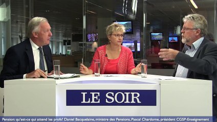 Pension: qu’est-ce qui attend les profs? Débat avec Daniel Bacquelaine, ministre des Pensions, et Pascal Chardome (CGSP-Enseignement)