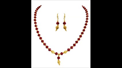 Crystal Mala and Gold Plated Ball Fashion Necklace Sets for Women