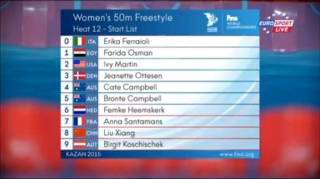 Séries 50m libre F - ChM 2015 natation (Santamans)