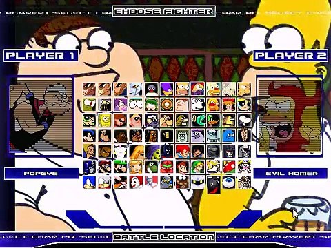 Goku (Dragon Ball) Versus Popeye - Game Play Cartoon Fighters.