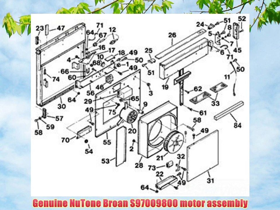 NuTone S97009800 Ventilation Fan Motor Assembly