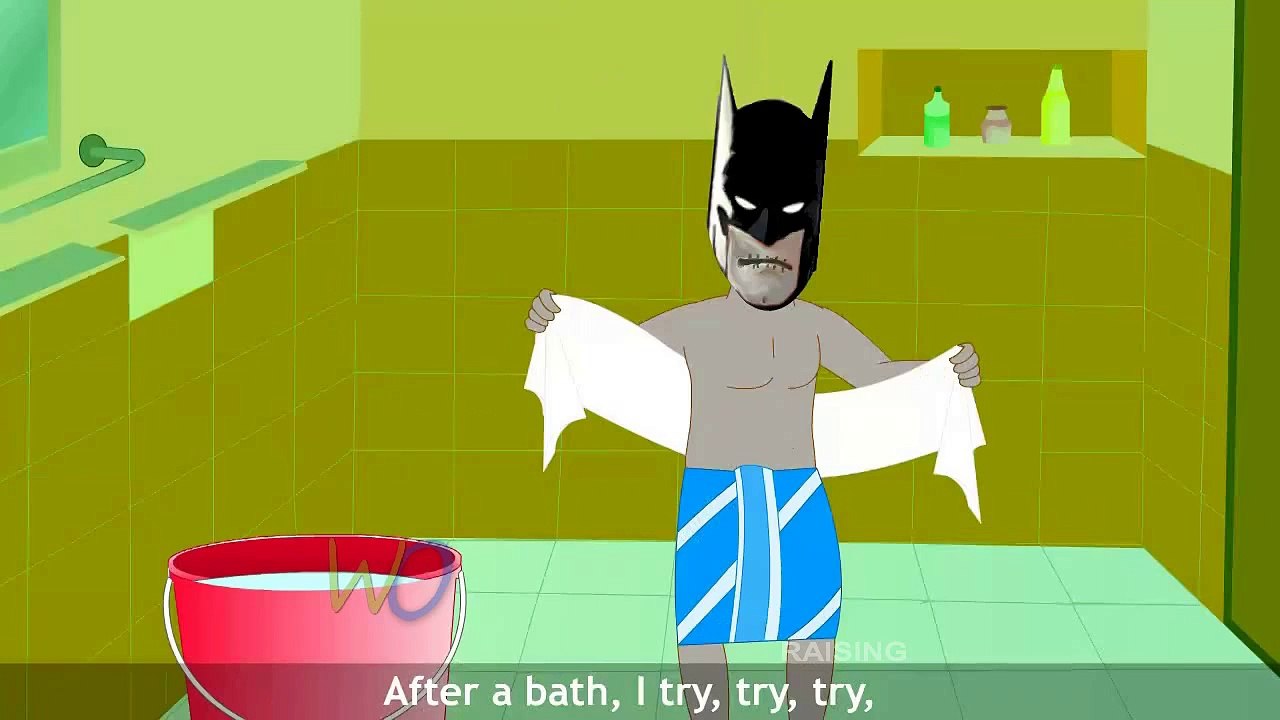 Blue Bath Children Nursery Rhymes | Bat man 3D Cartoon English Rhymes For Kids | Batman Rhymes