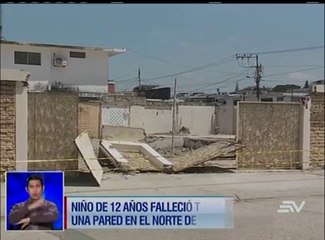 Niño muere apalastado por una pared