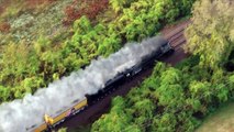 Union Pacific 3985 Challenger from Helicopter in October 2010 (HD)