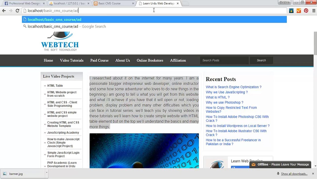 Admin Panel View Post From SQL Database - Basic CMS Using PHP