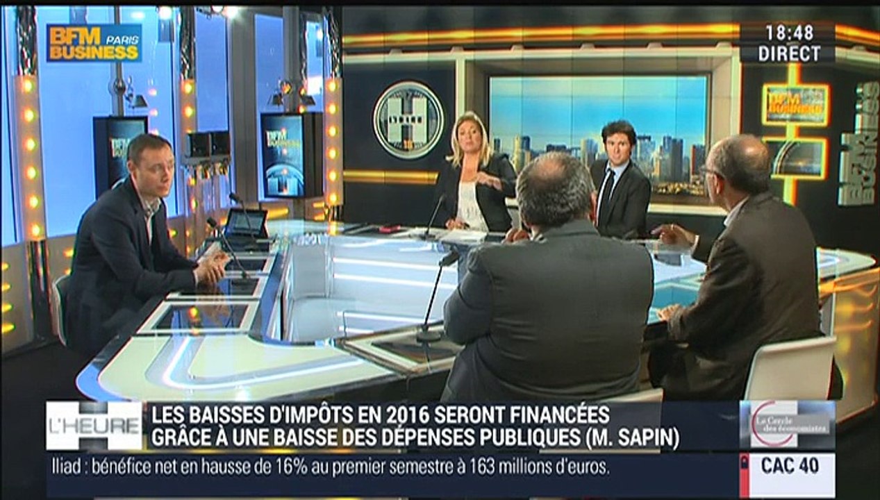 Va-t-on vers une baisse d’impôts de 2 milliards d'euros pour 2016 ?: Christian de Boissieu, Hippolyte d'Albis, Emmanuel Lechypre - 31/08