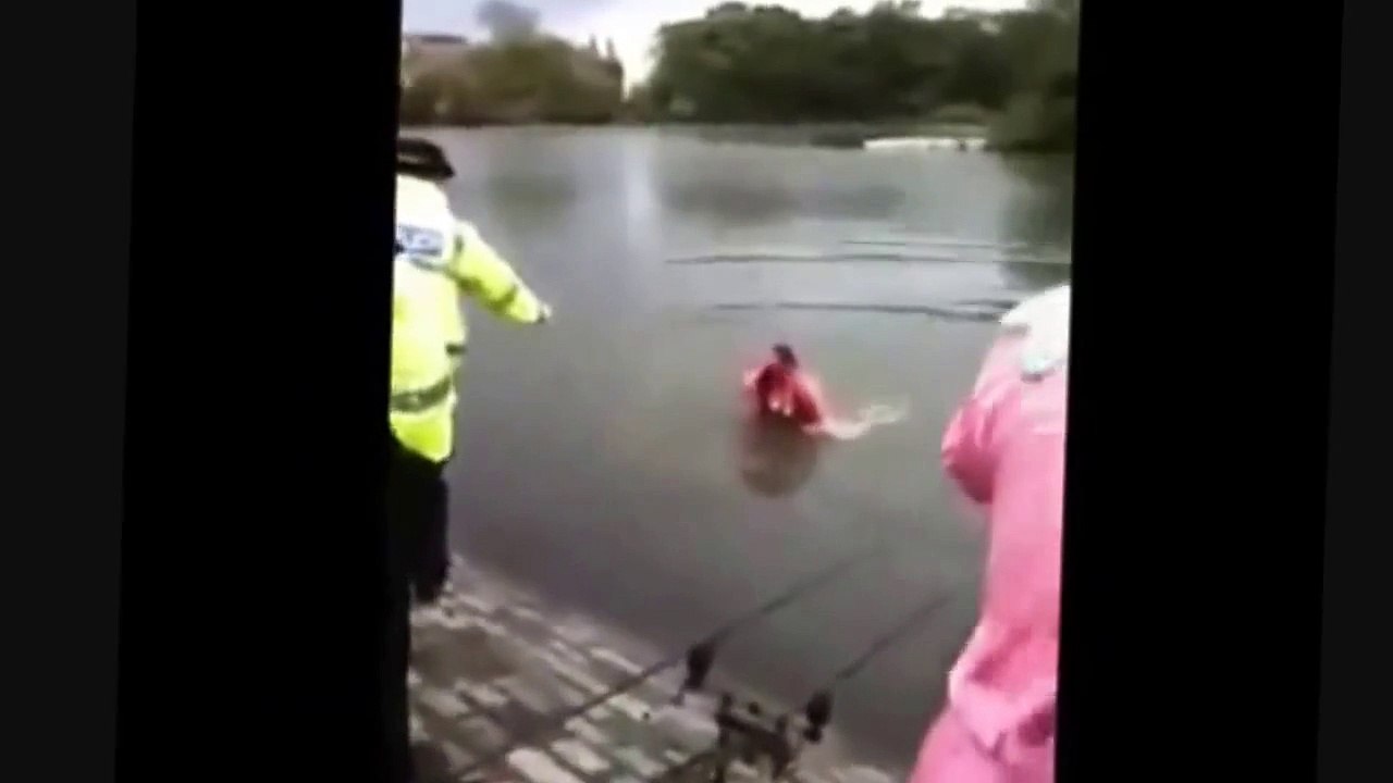 Drunk girl stuck in a lake....