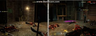 me and my cousin playing Split-Screen on Garry's Mod