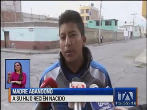 Madre abandonó a su hijo recién nacido