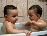 Twins Brothers Enjoying Bath Time-1